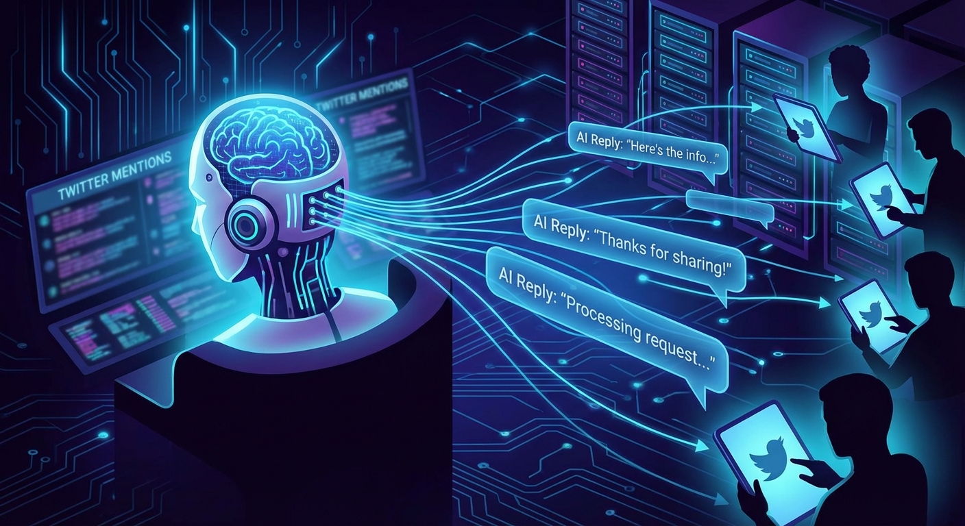 OpenClaw AI agent automatically replying to Twitter mentions